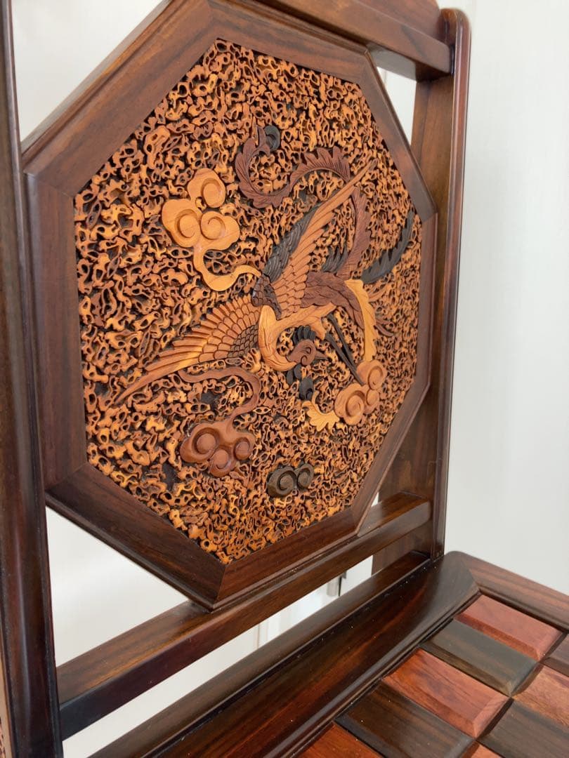 最高級アジアン木製彫刻椅子