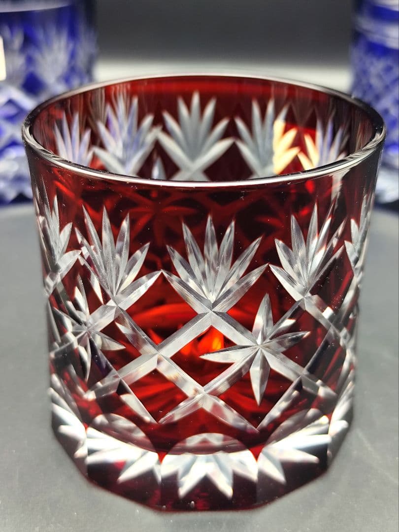 未使用品☆江戸切子 ロックグラス3客（切子、江戸切子、薩摩切子）