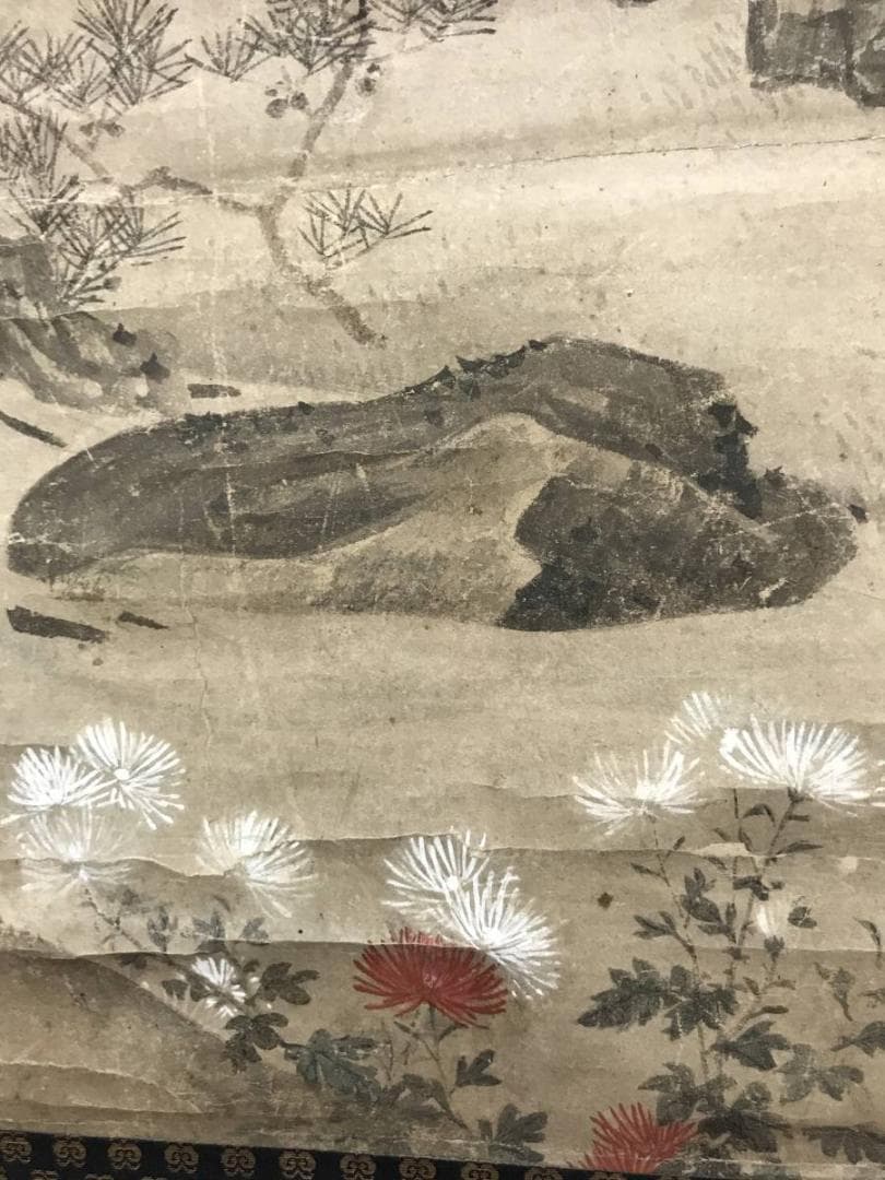 【真作】森寛斎/菊翁図/人物図/掛軸/名家伝来/AC-565