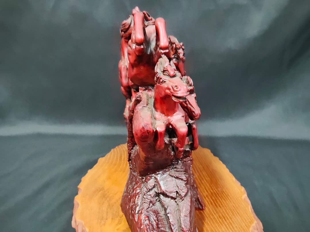 ​【重さ6.4kg】馬 置物 九馬 疾走馬 金属製 縁起物 オブジェ