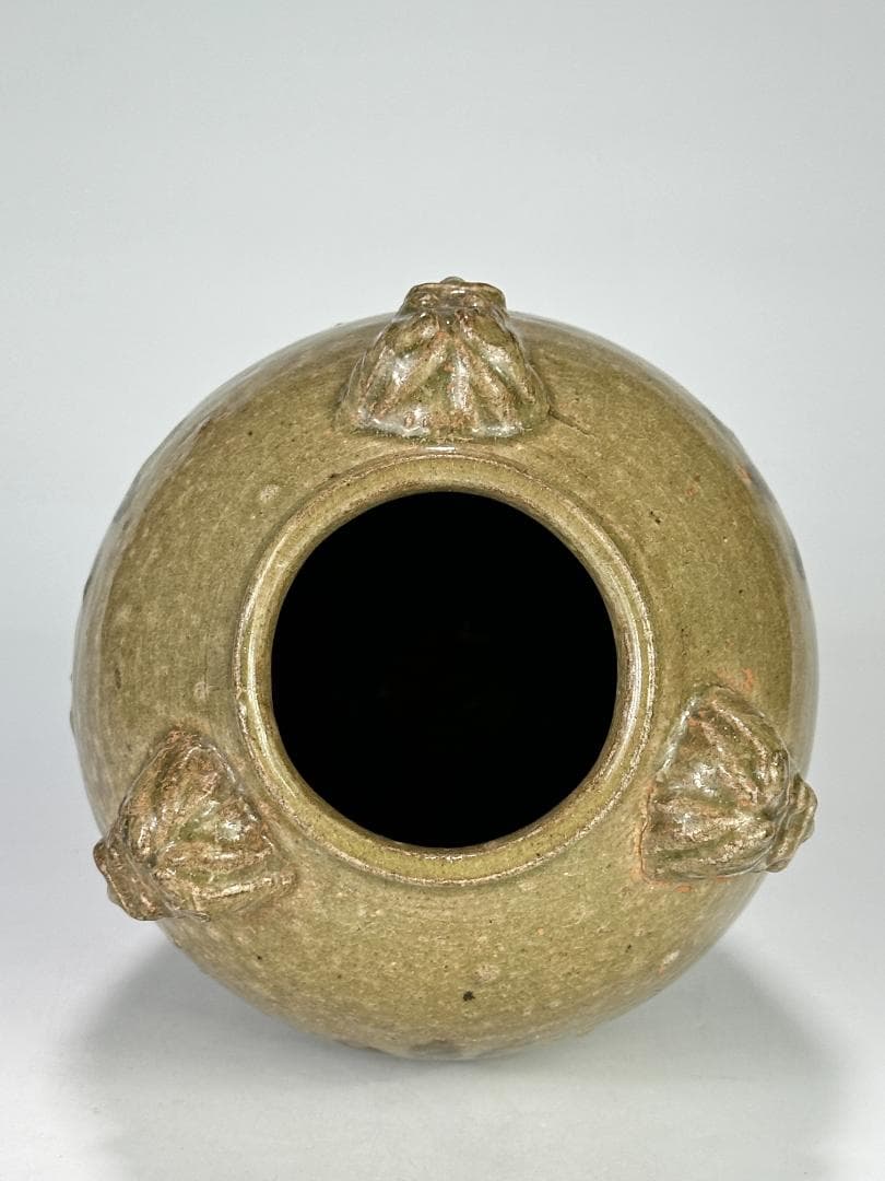 韓国美術　高麗～李朝時代　青磁　鉄絵唐草文　三獣頭壺　花瓶　時代物　古物