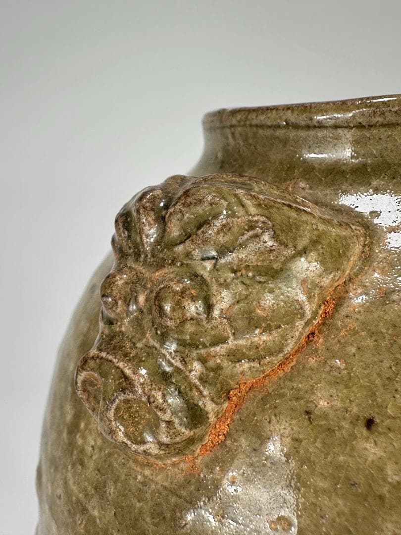 韓国美術　高麗～李朝時代　青磁　鉄絵唐草文　三獣頭壺　花瓶　時代物　古物