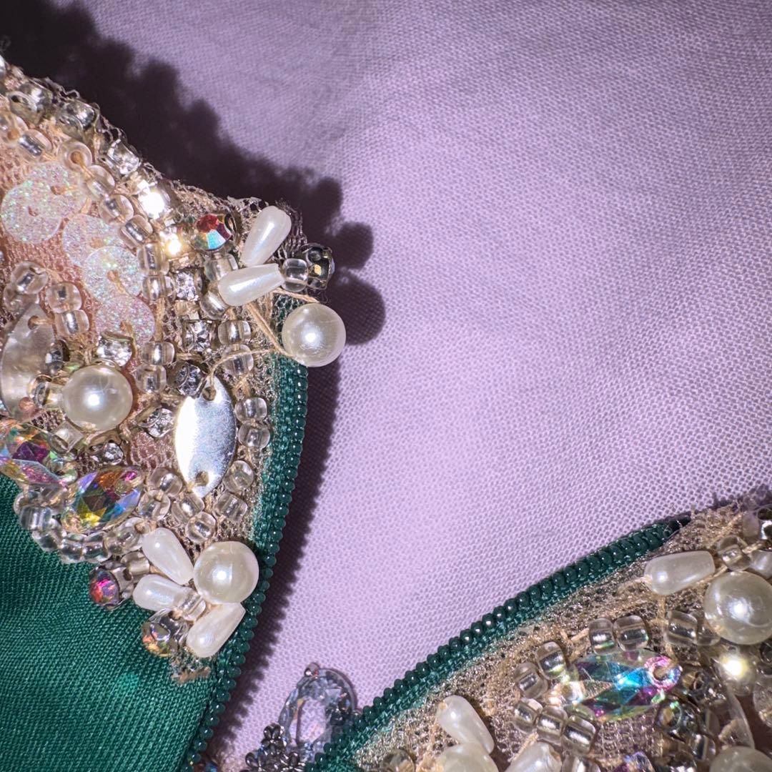 エンジェルアール ビジュー ホルター タイト キャバドレス グリーン 緑