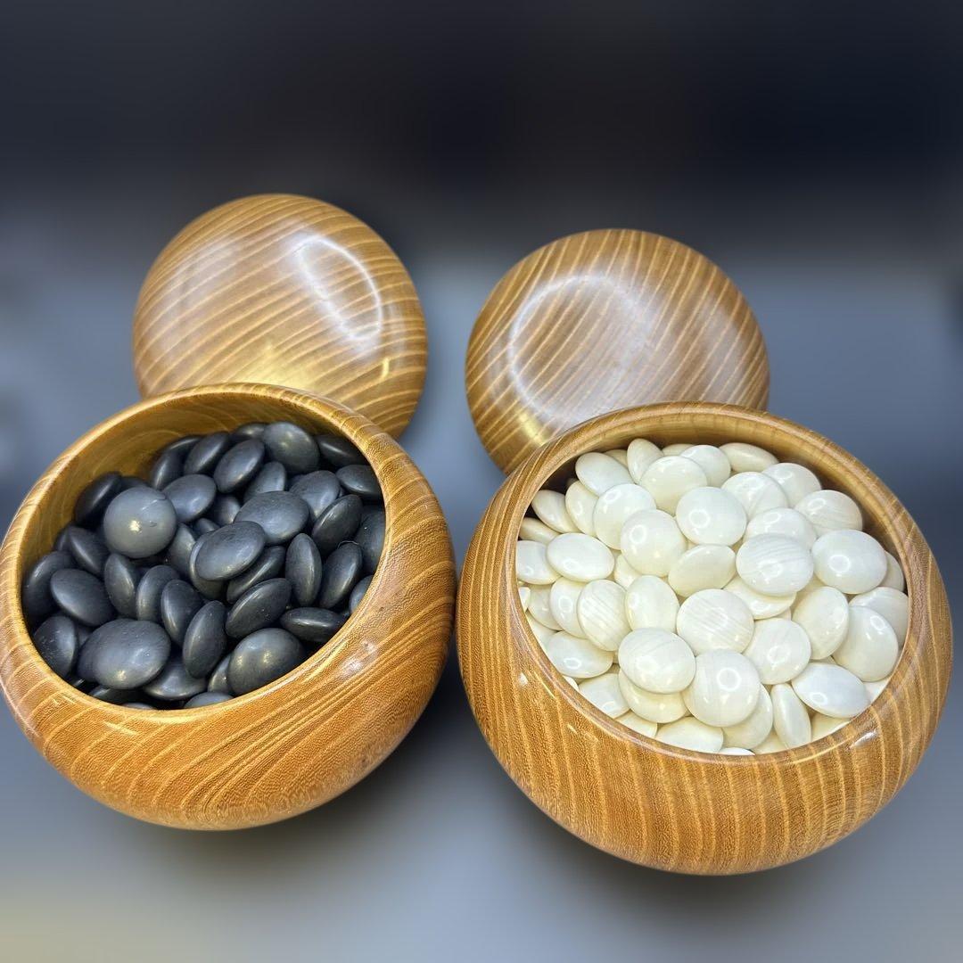棋子，【碁石セット】囲碁 蛤 貝 木製 趣味 遊び　木箱入り