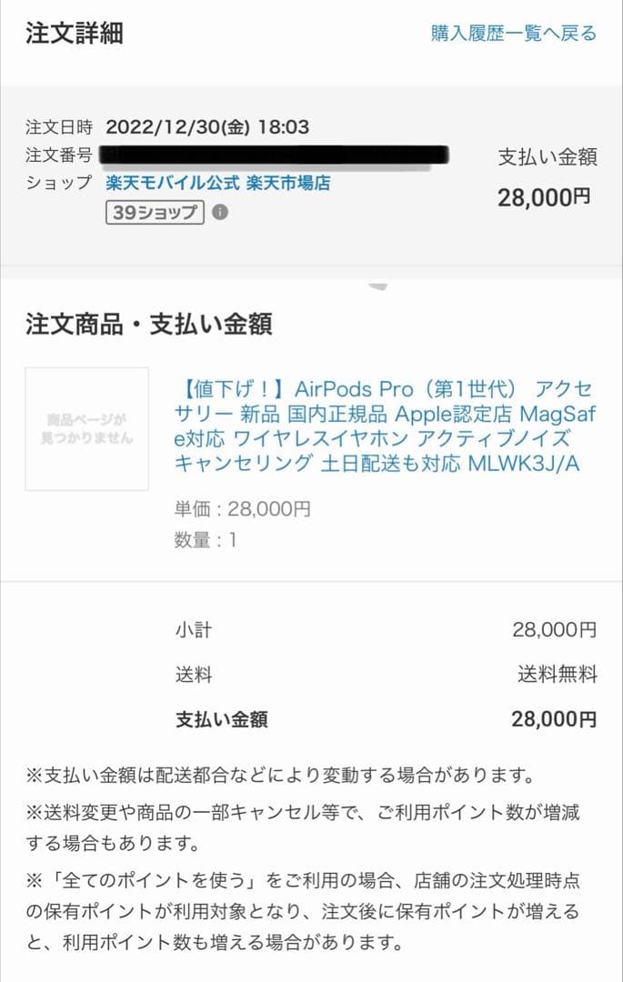 Apple AirPods Pro 第1世代