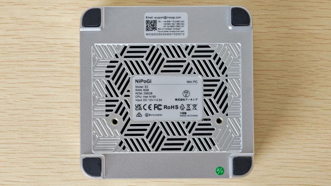 ミニPC NiPoGi E2 Intel N150 8GB+256GB