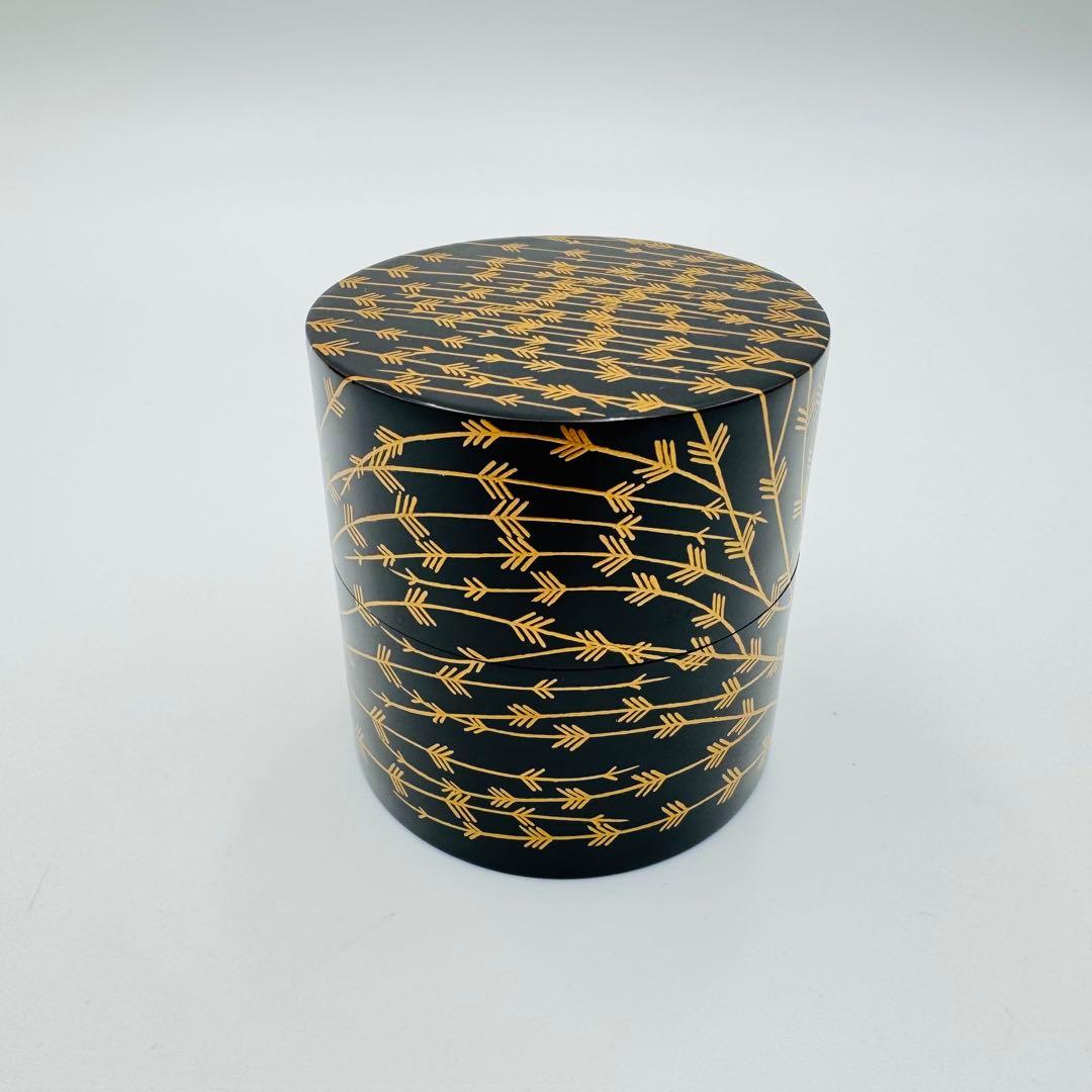 【一成　作　目張柳蒔絵　中次　棗　茶道具】骨董　アンティーク　インテリア