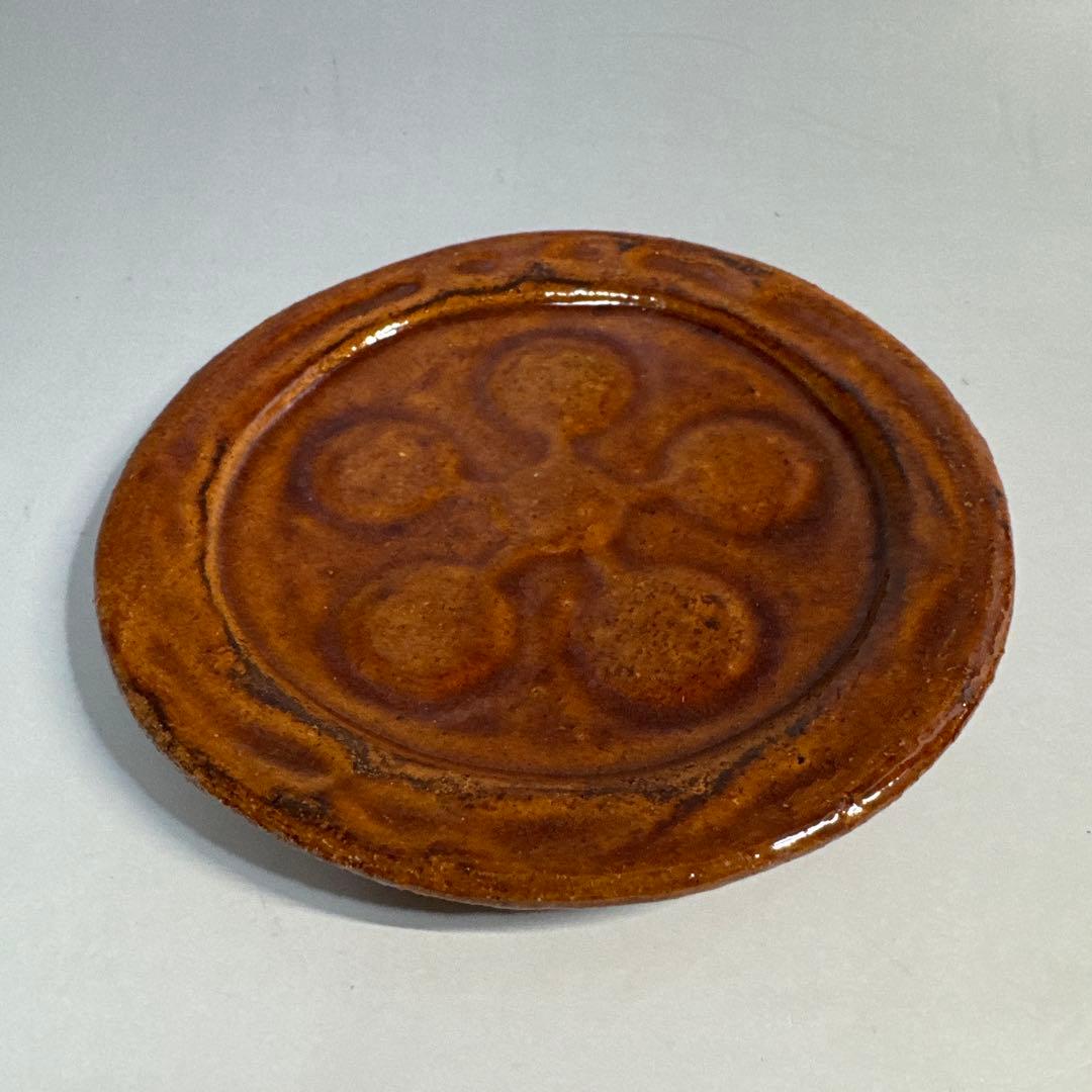 懐石道具　茶道具　大樋焼　梅鉢紋　利休梅　銘々皿　五客揃　大樋長阿弥 造