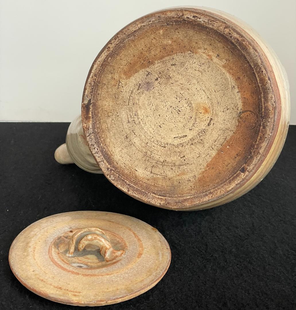 人間国宝 十代 三輪休雪 休和 萩焼 急須 特大 瓶子 土瓶 手付 茶道具 共箱