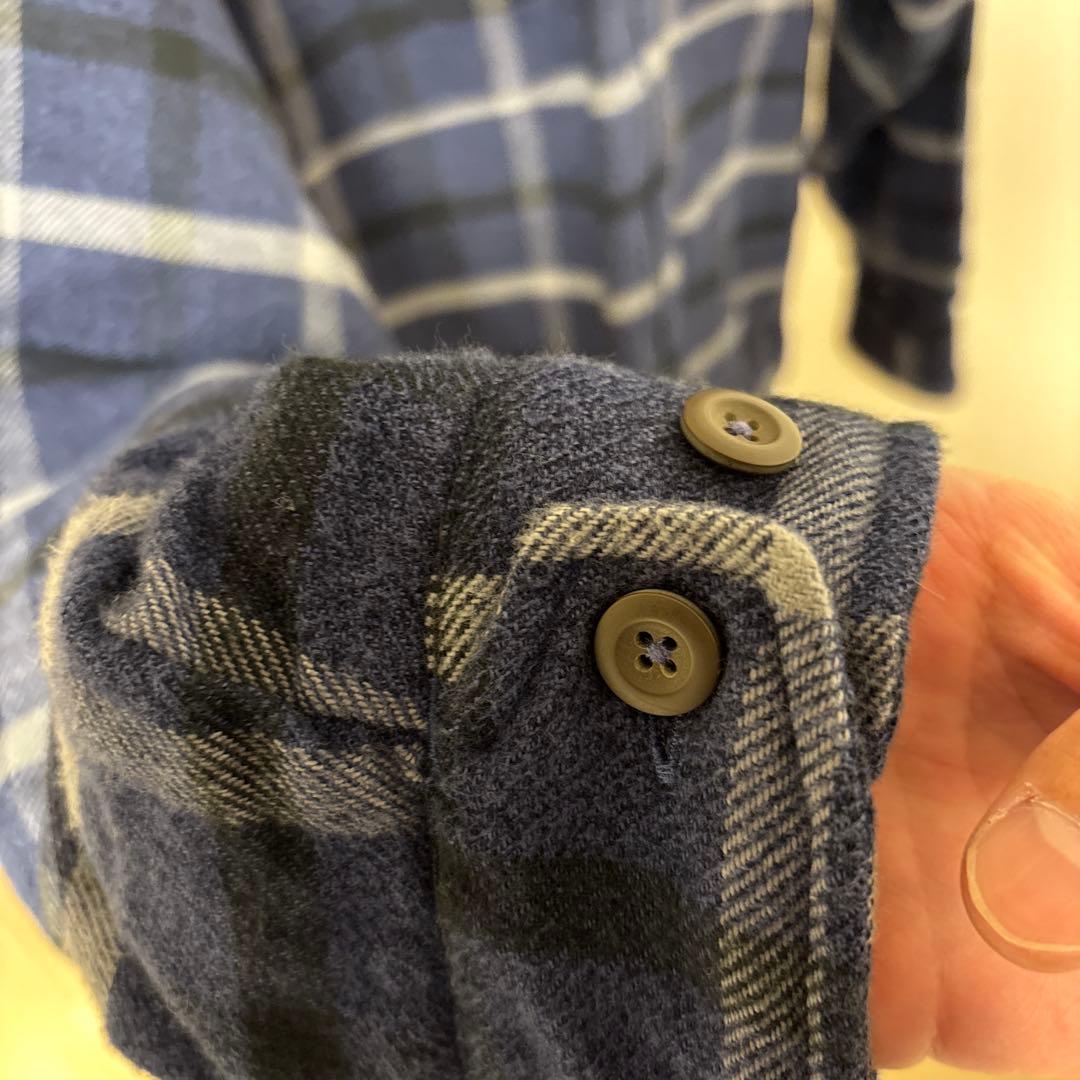 す*中様 Patagonia ネイビー グレー チェックジャケット　Lサイズ　メ