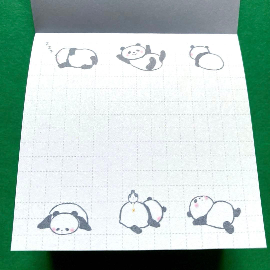パンダ　メモ帳　スクエア　2柄　100枚