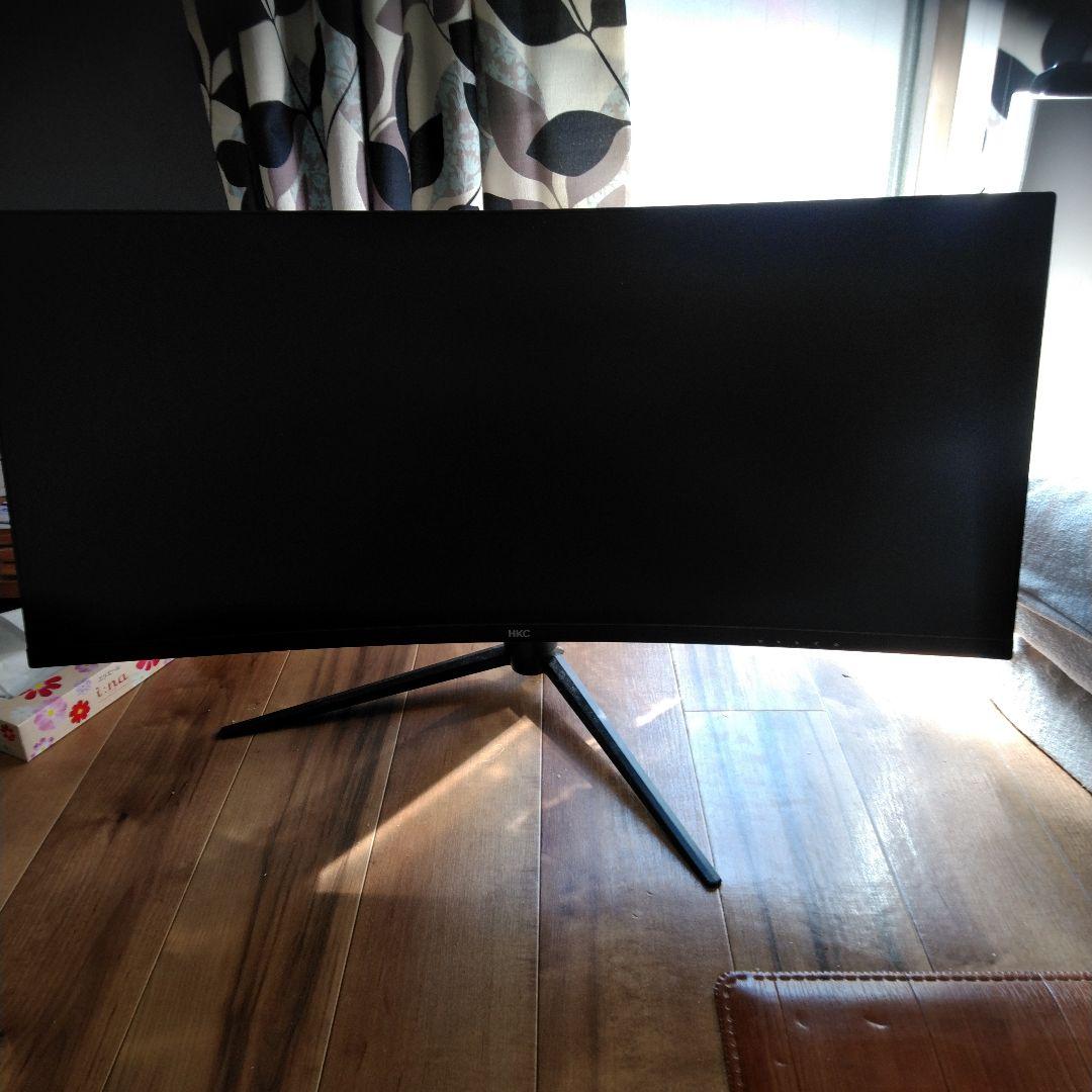 HKCウルトラワイドモニター 大画面34インチ湾曲144Hz