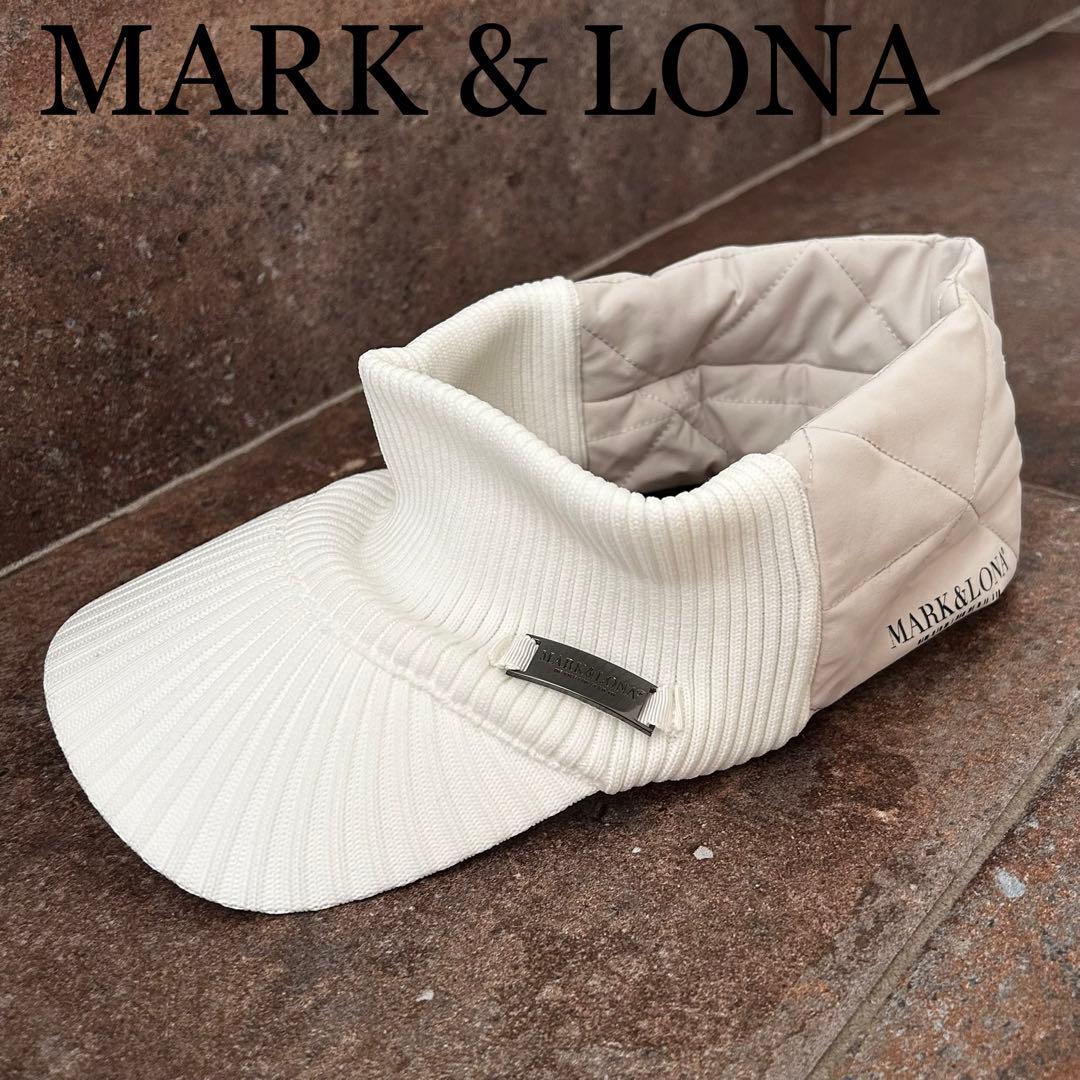 MARK & LONA 異素材切替ニットサンバイザー　ホワイト