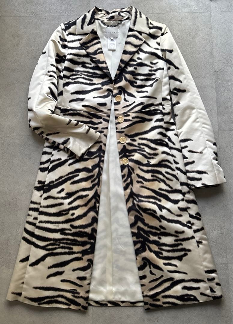CELINE シルク混チェスターコート