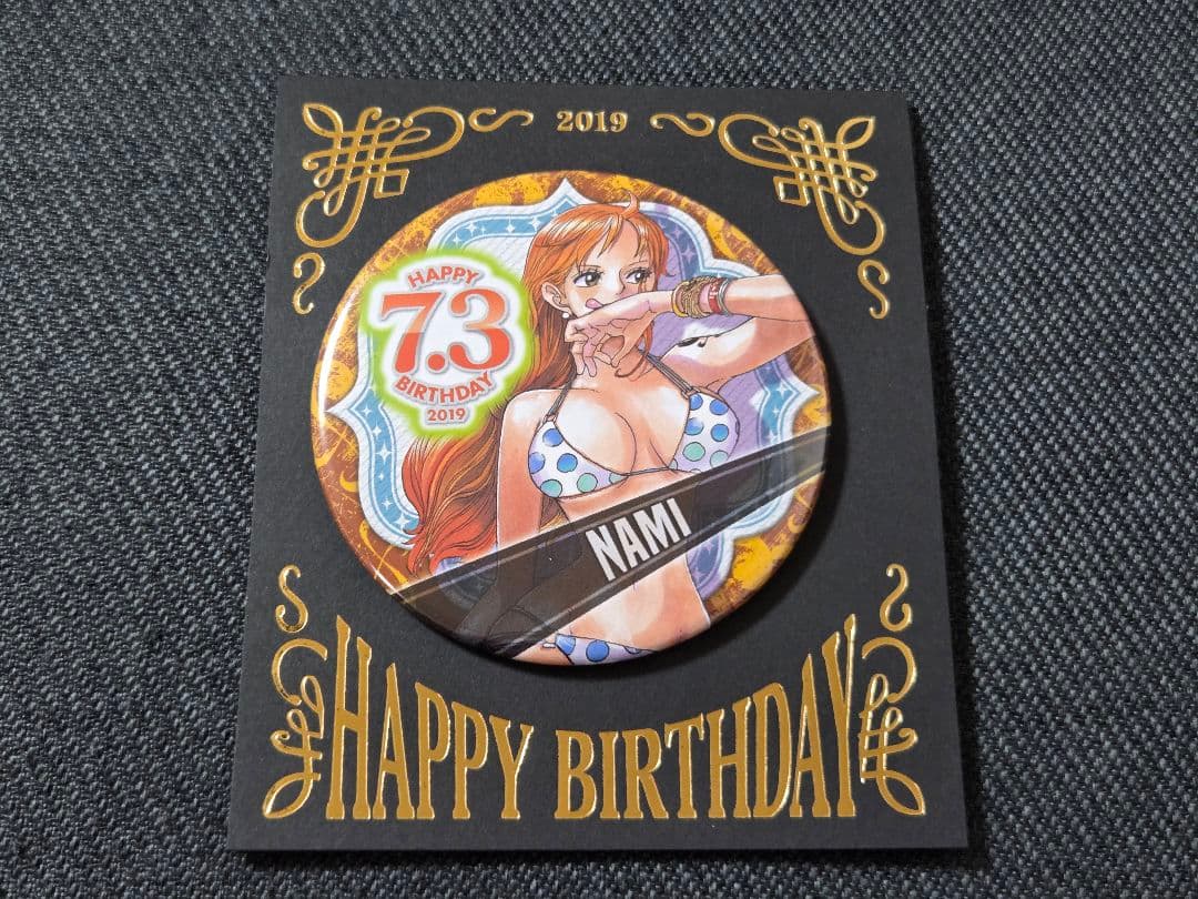 ワンピース　ナミ　バースデー缶バッジ