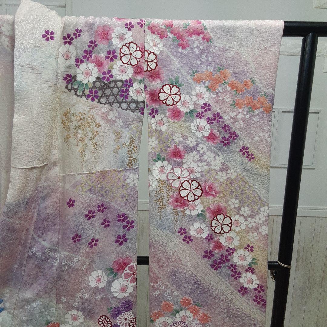 644正絹振袖白158cmぐらい