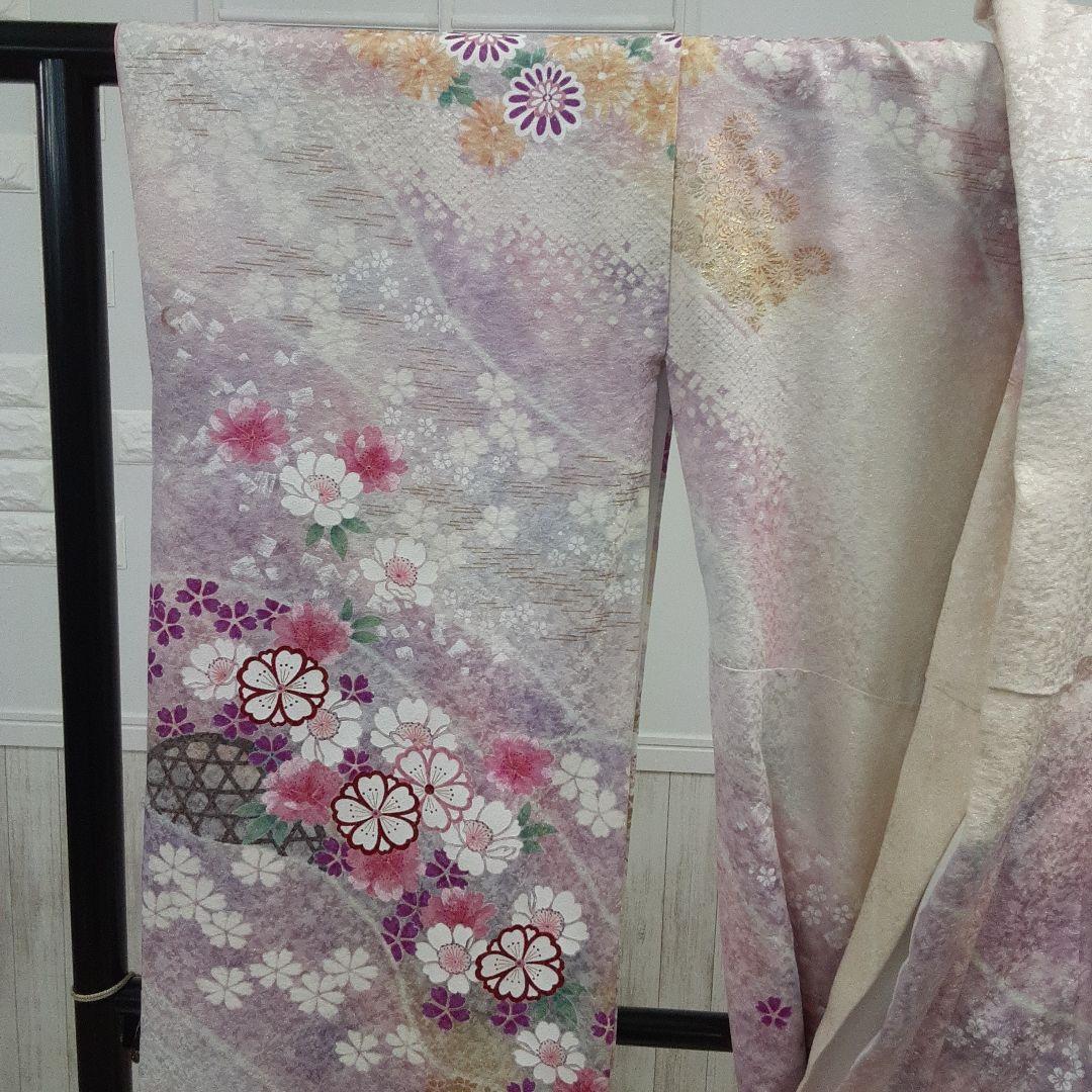 644正絹振袖白158cmぐらい