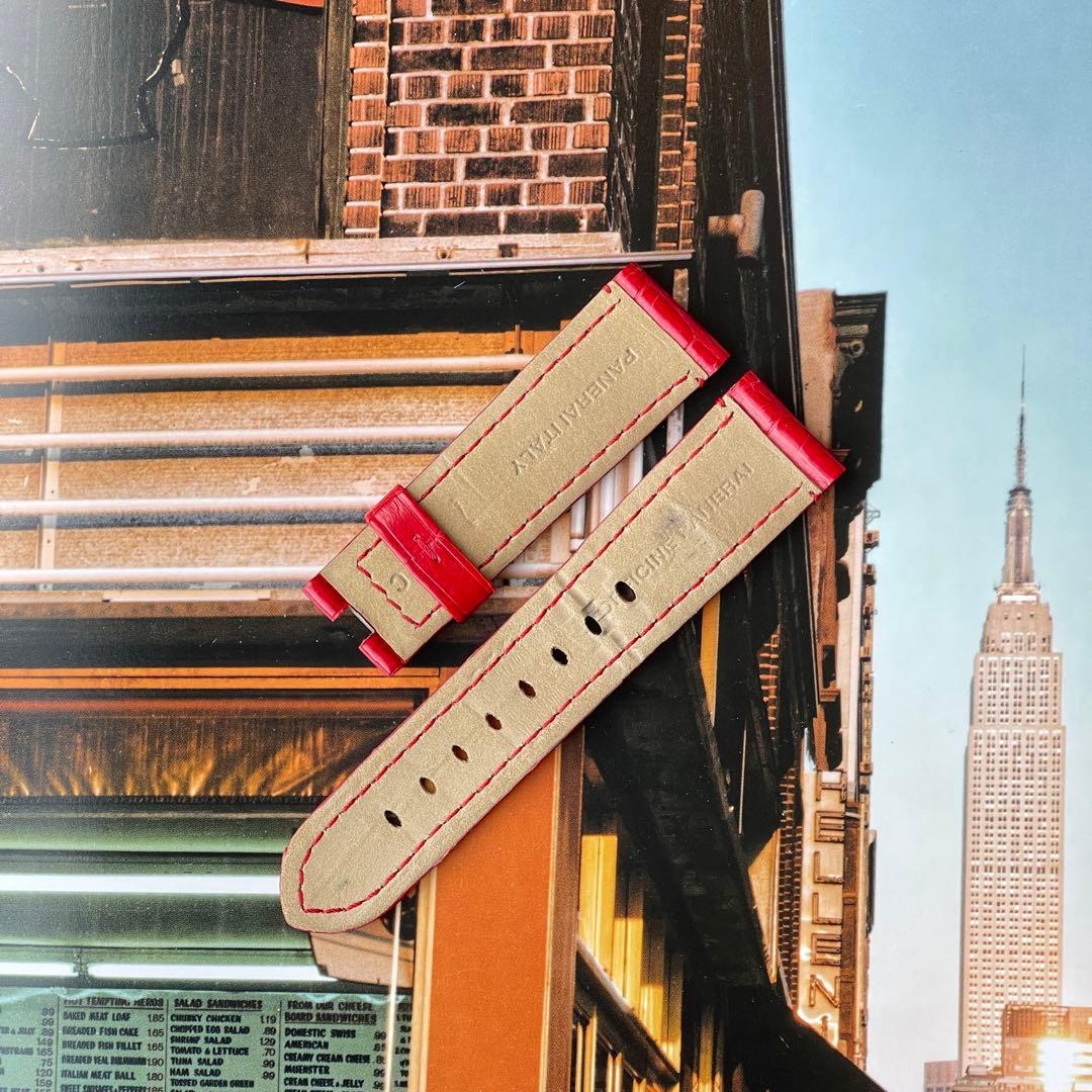 PANERAI 純正 クロコダイル 赤 40㎜用 Dバックル 美品