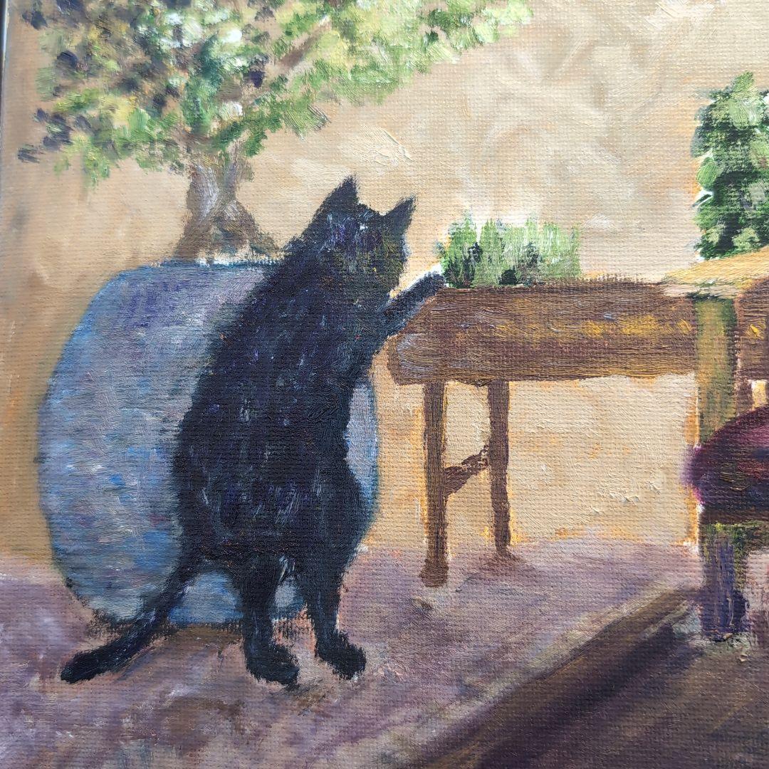 油絵の猫　6号(410×318mm)