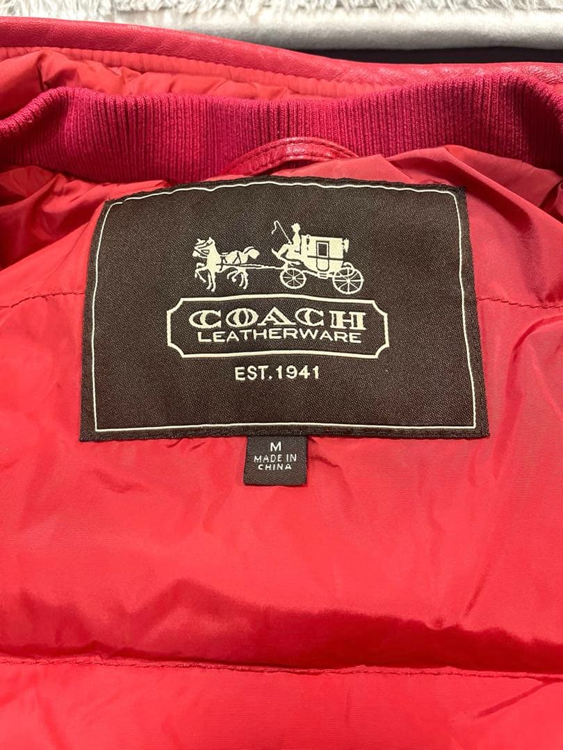 COACH★コーチ★レザー切替ダウン★ライダースジャケット★羊革★M★