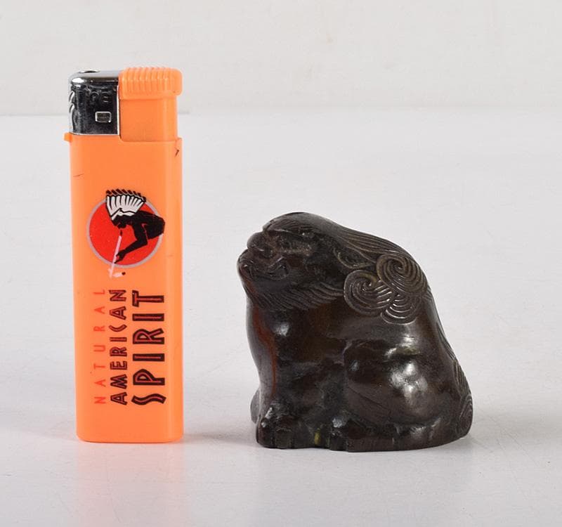 中国　書道具　古銅　獅子　水滴　M　R5005