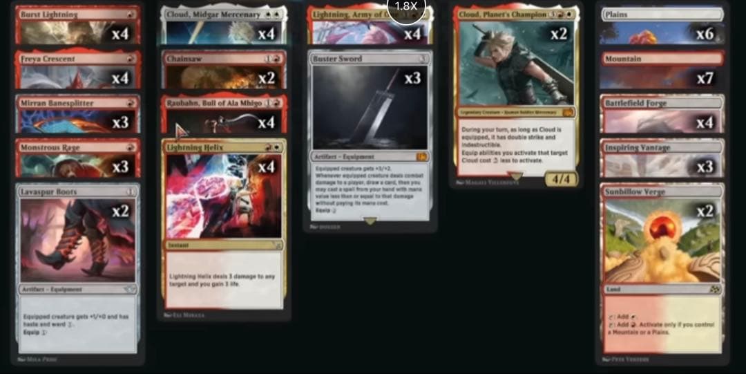 【バラ売り不可】クラウド・ライトニングデッキ　MTG 全て日本語