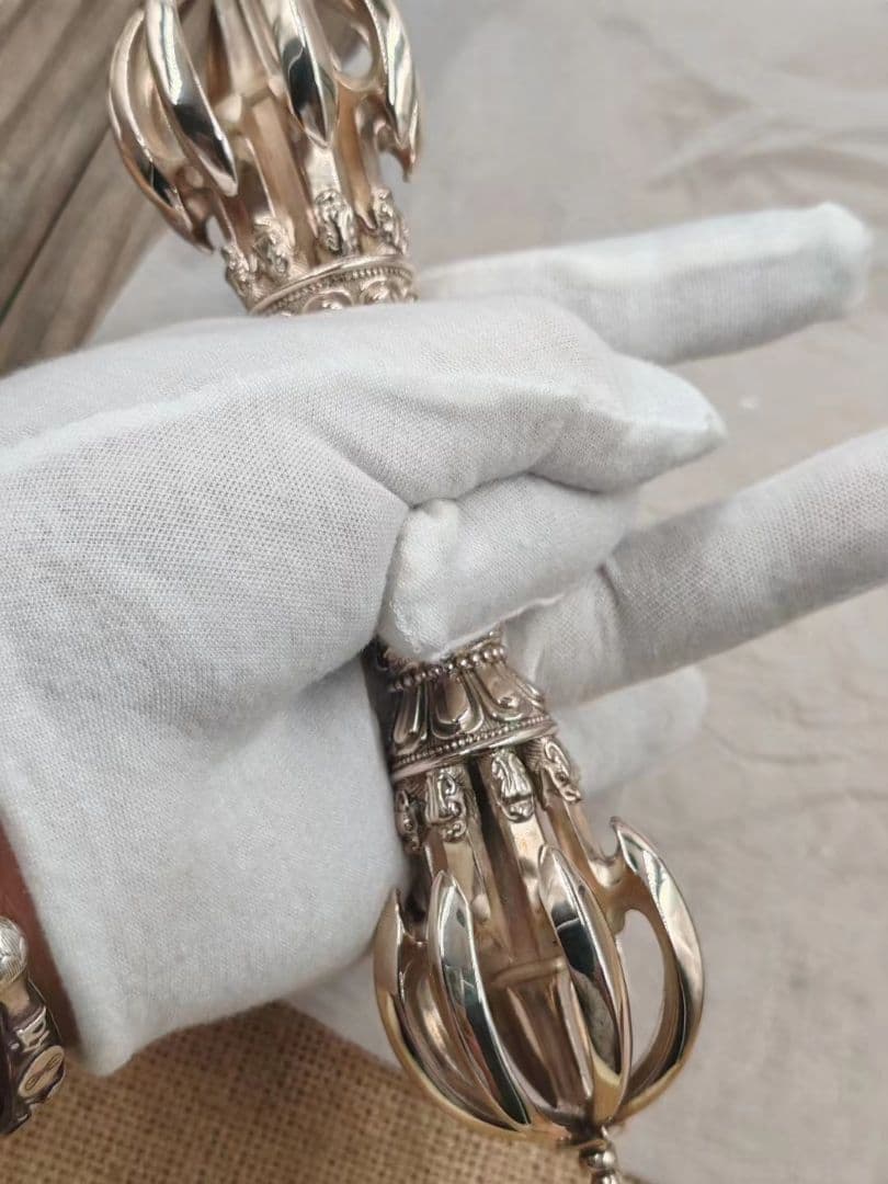 【修縁堂】密教法具 真言宗 法器 鬼面九鈷杵vajra21CM