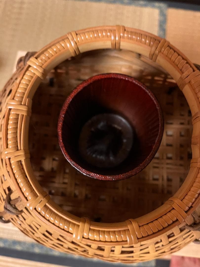 七条竹笠斎 宗全籠 花籠/共箱/茶道具