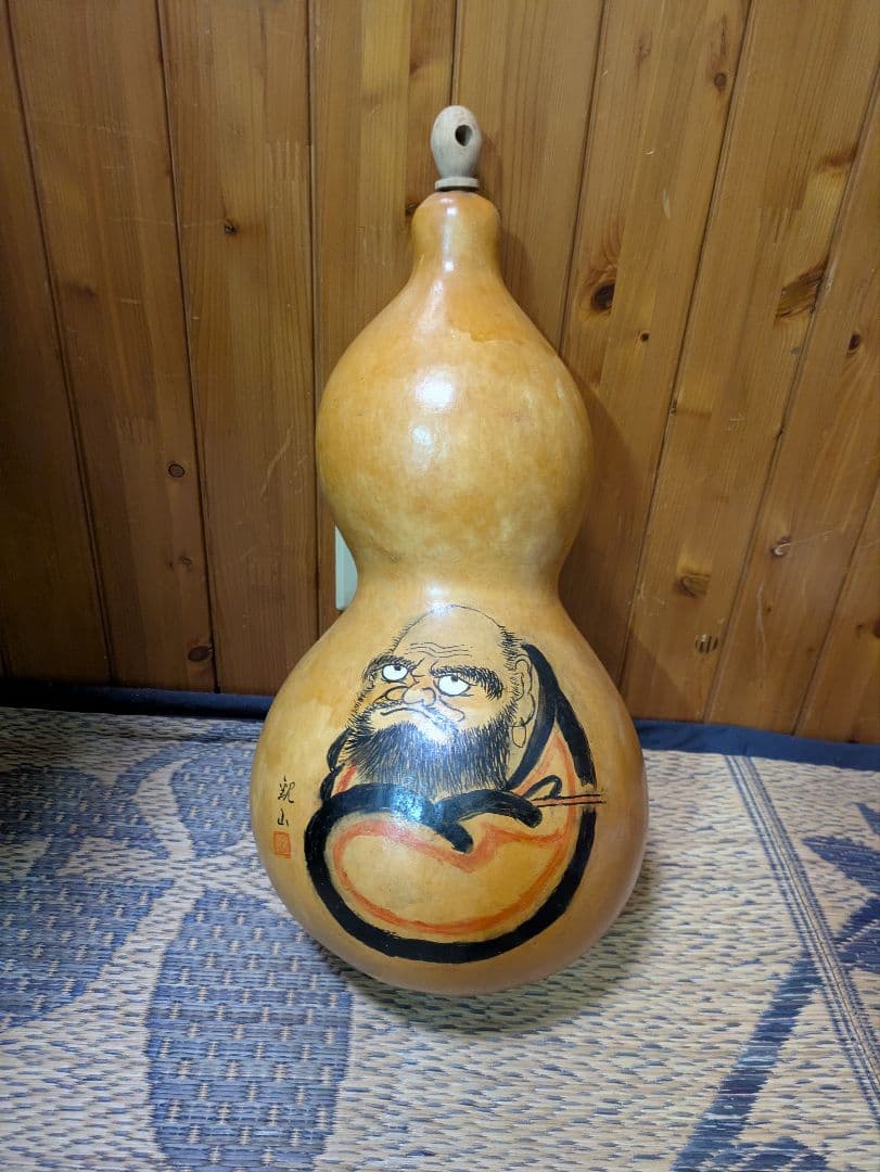 ひょうたん工芸品 仏像デザイン 約30cm