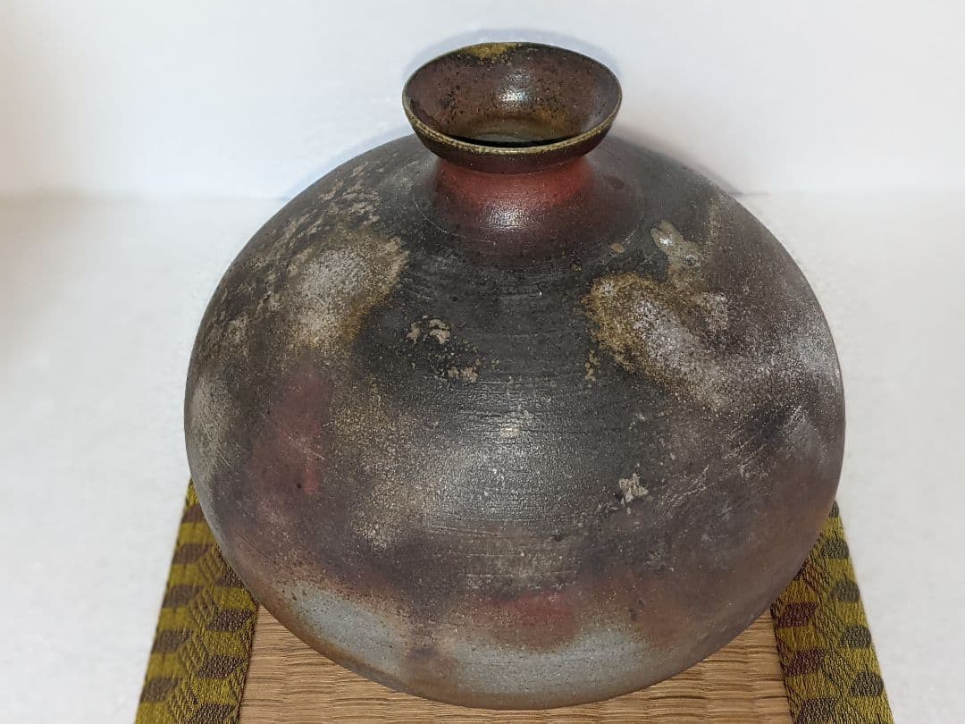 『備前焼』『西蔵坊窯　猪俣政昭造』 カブラ徳利　壺　花入れ　花瓶　花器