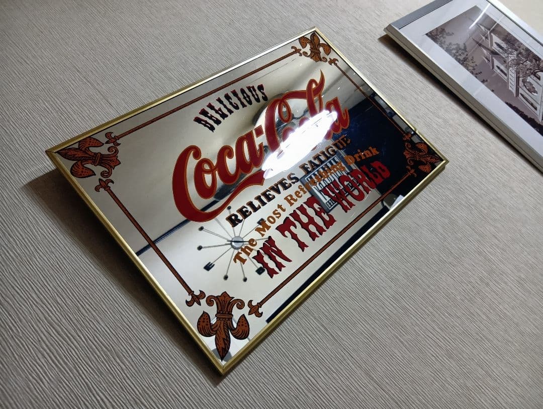 1980's Coca-Cola　当時物　ビンテージ　パブミラー　広告プレート