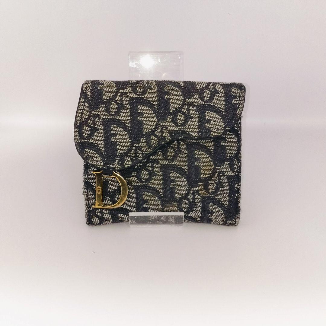 Dior トロッター サドルウォレット コンパクト キャンバス ダブルホック