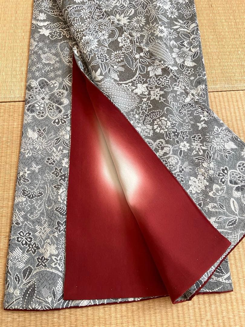 【美品】天目織　お召し　吉祥柄　さが美謹製　着物（袷）