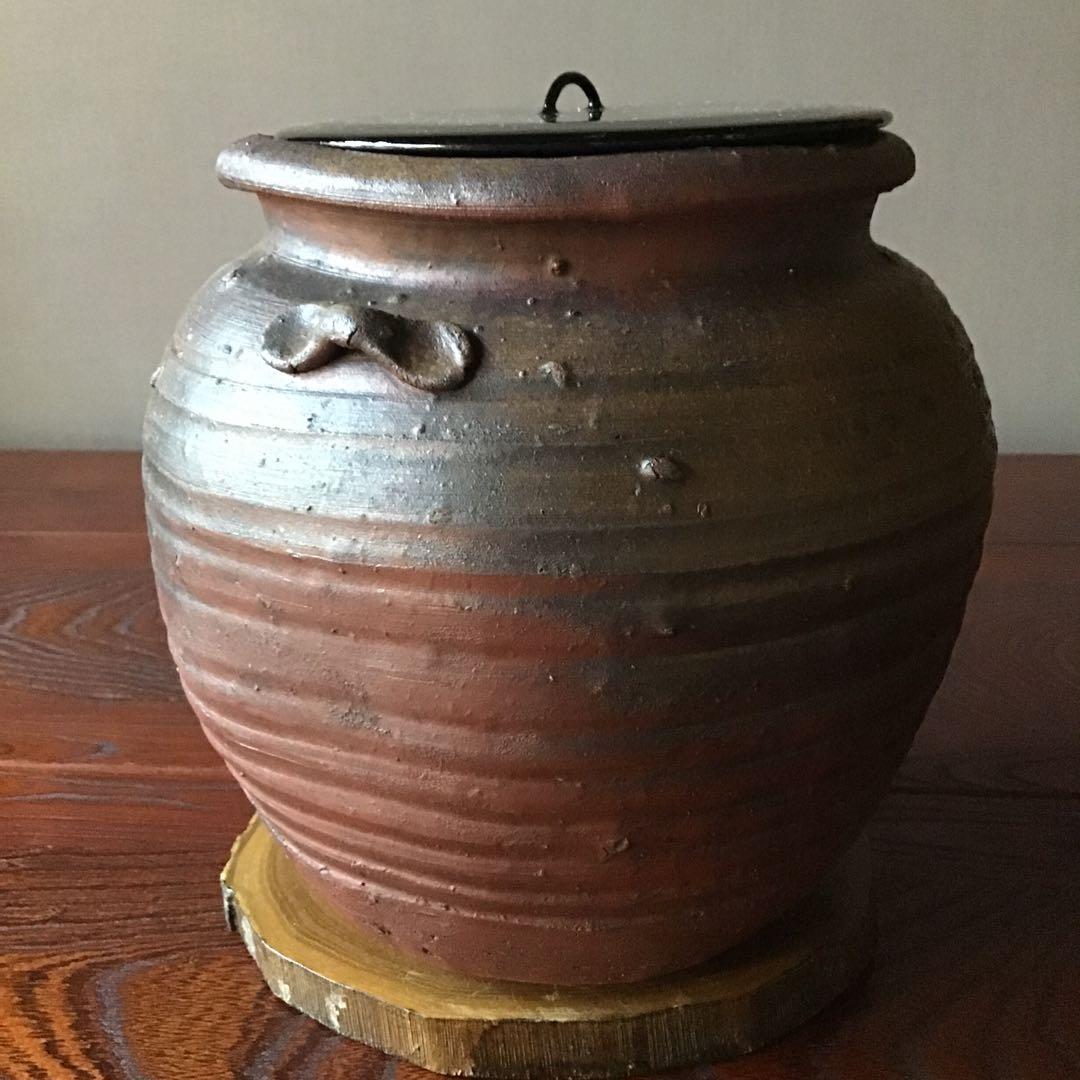 備前焼　水差　釜名有