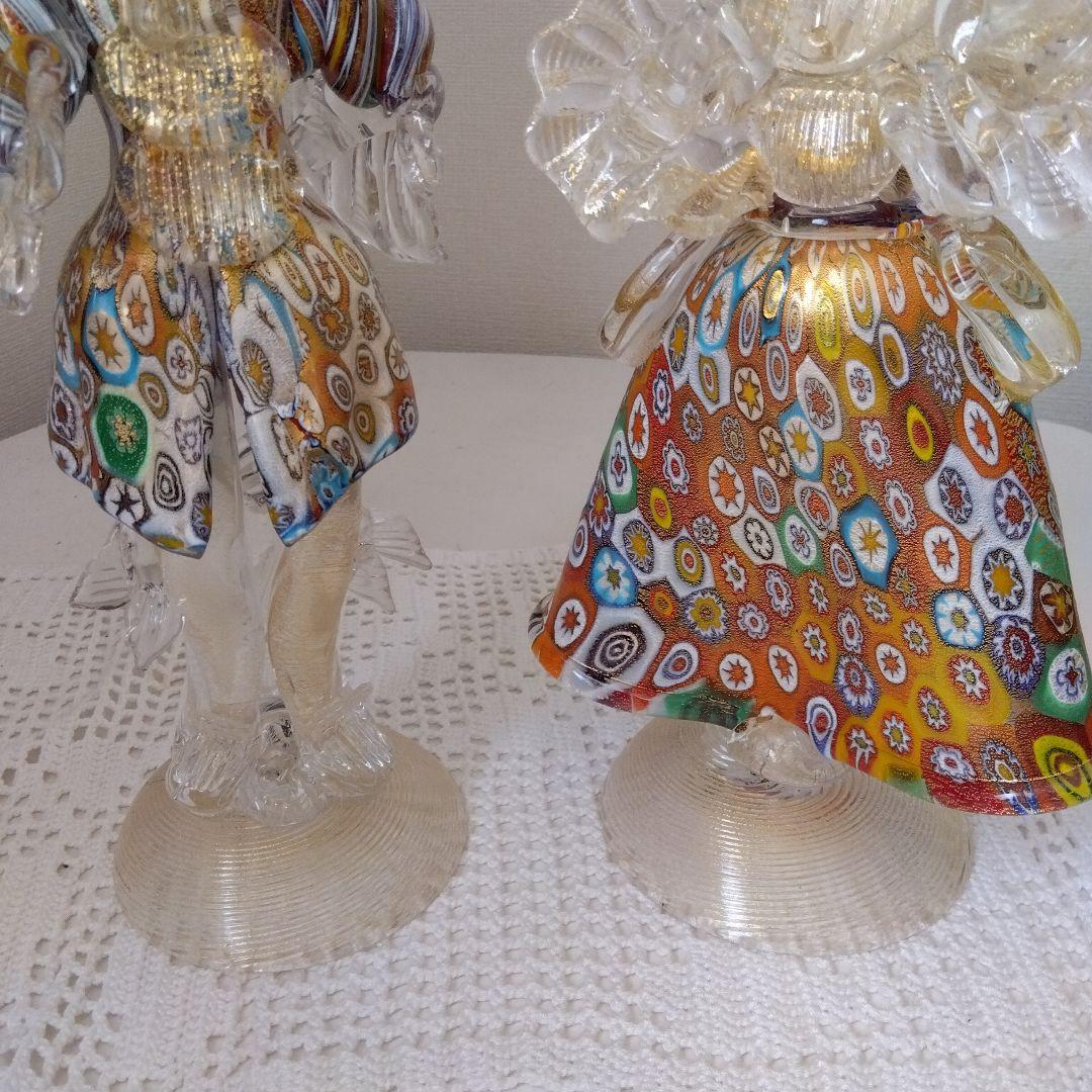 ベネチアンガラス 人形 ムラノ ぺア