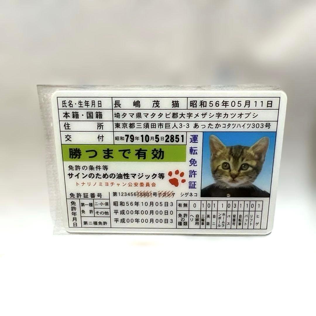 希少 レア なめ猫 ミニ免許証シリーズ 伝説版 ゴージャス　長嶋茂猫