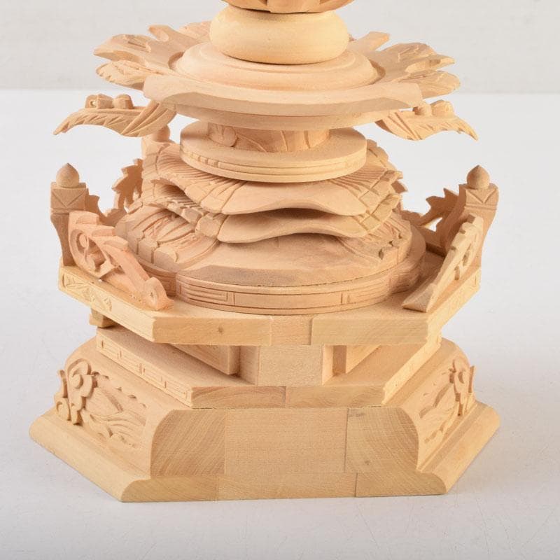 仏教美術　柘植彫刻　西立弥陀像　仏像　華鬘台　C　9122