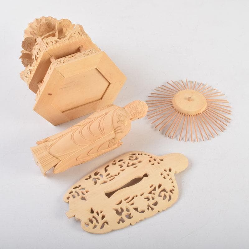 仏教美術　柘植彫刻　西立弥陀像　仏像　華鬘台　C　9122