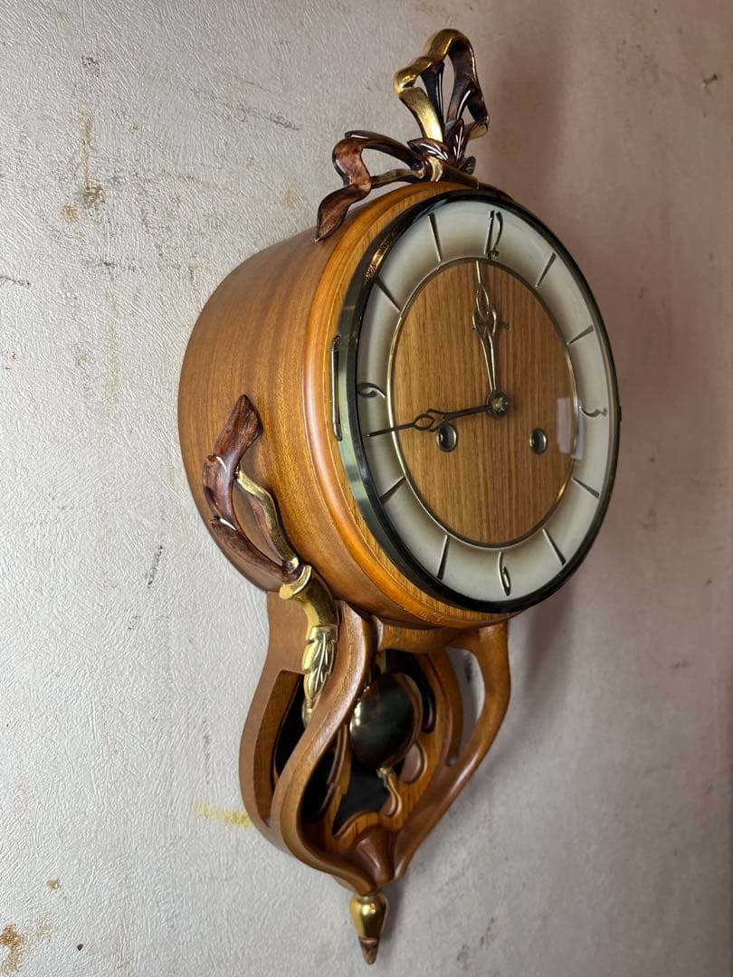 ユンハンス　ミニ！　柱時計　古時計　振り子　ゼンマイ　ボンボン　レトロ　精工舎