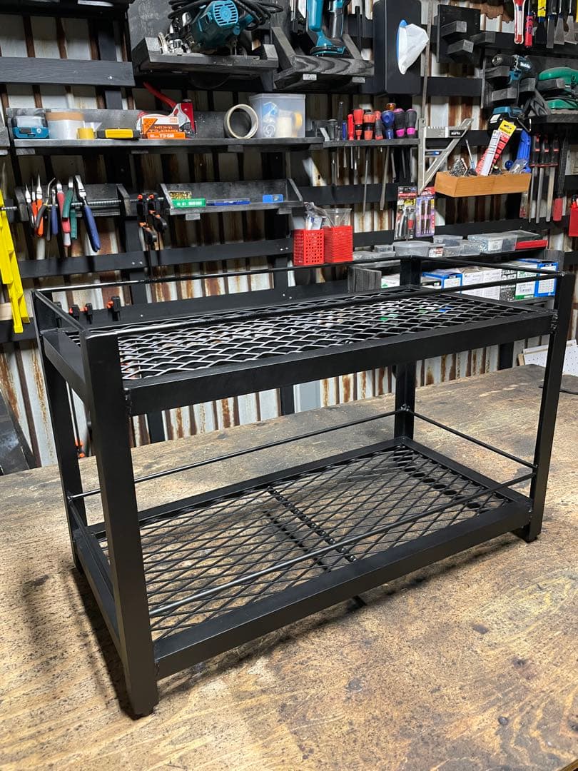 こ*ん様 【特別価格】2段アイアンシェルフ植物棚 600×300×350インダス