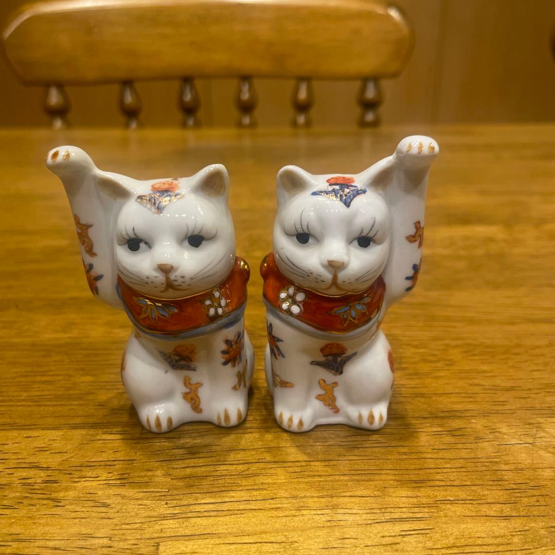 招き猫 置き物 縁起物 2個セット