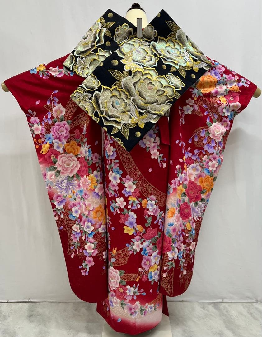 振り袖　フルセット　別誂長襦袢　成人式　刺繍入り　金彩加工　682