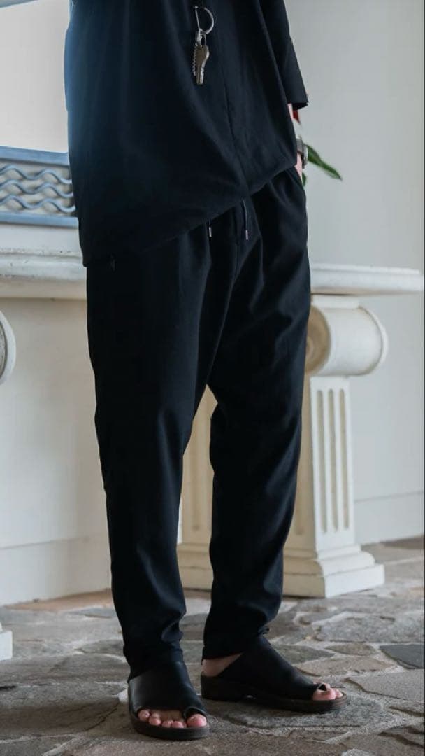 PRY Drawstring Sarouel Zip Pants 【BLACK