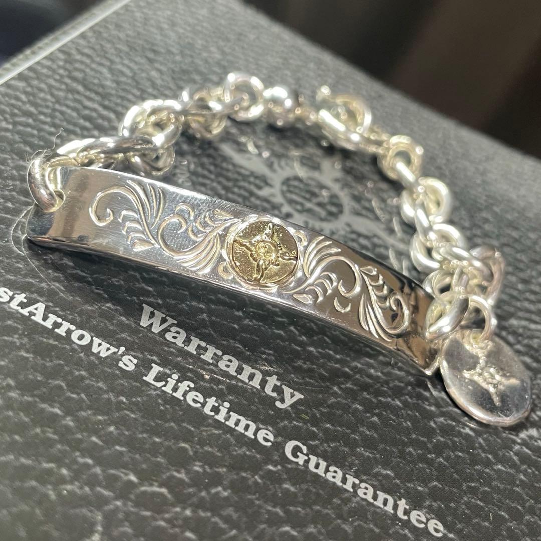 貴重　豪華　ファーストアローズ　チェーン　プレート　k18 ブレスレット 極太