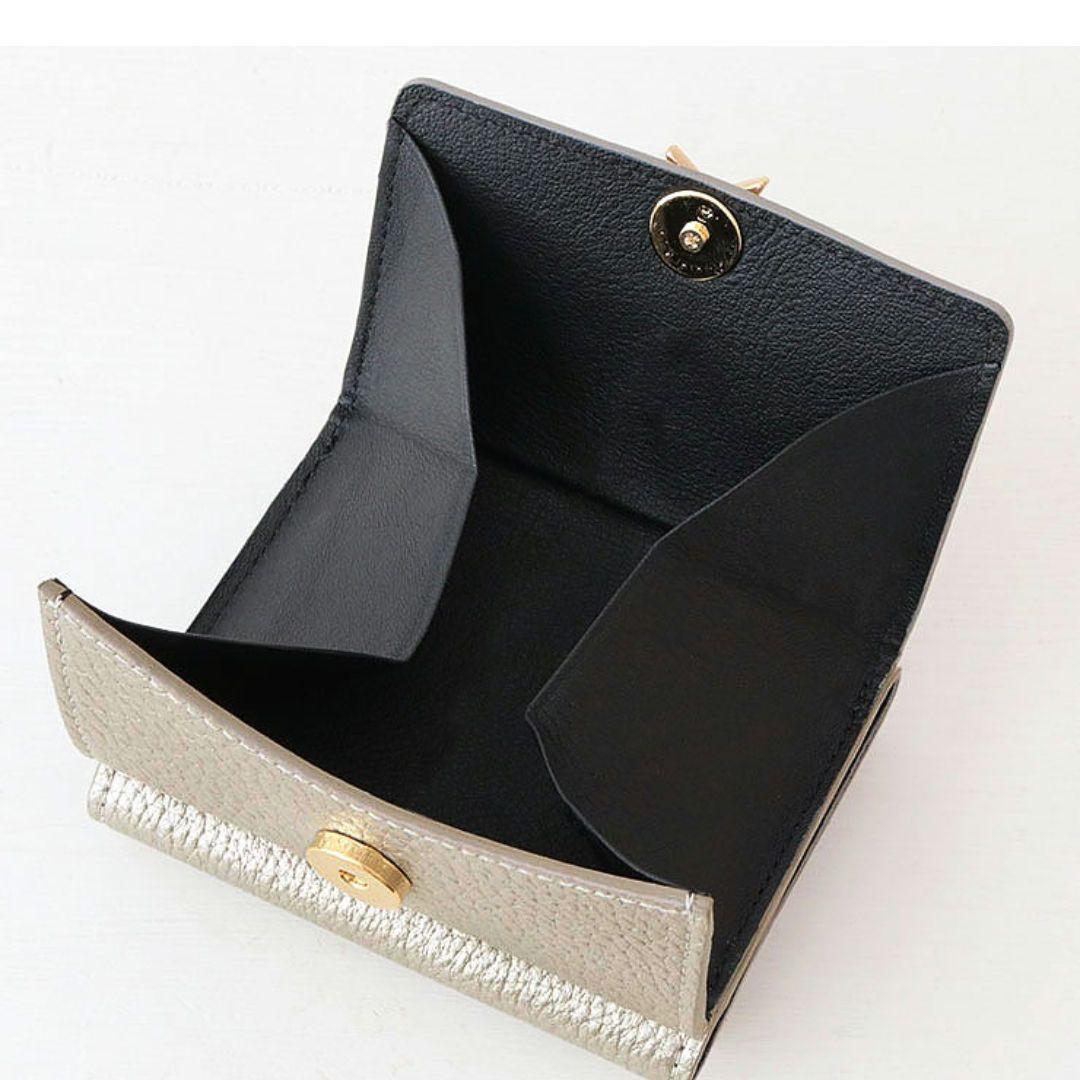 アンメートルキャレ 三つ折り財布 星モチーフ　 シャンパンゴールド