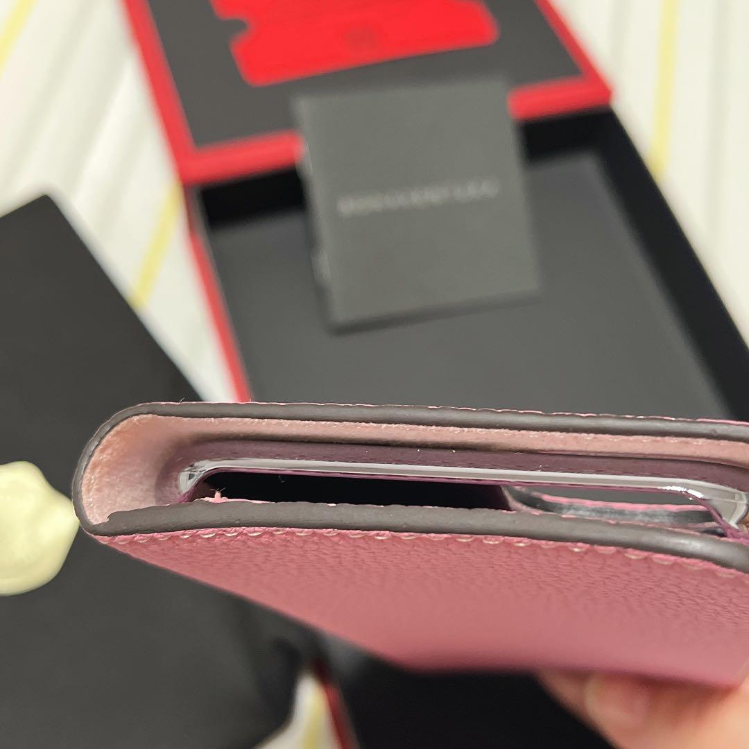 新品　ボナベンチュラ　BONAVENTURA ピンク レザー 手帳型ケース本革