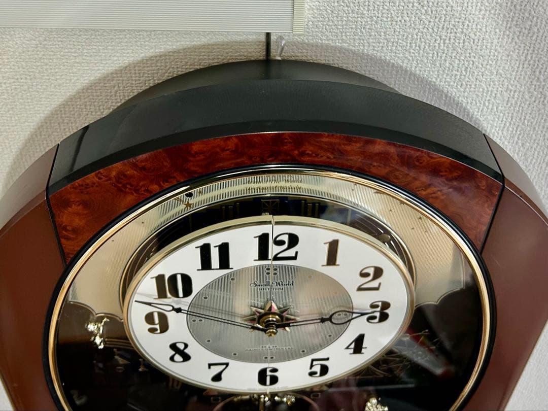 リズム時計　電波からくり時計　 パルタージュ　スワロフスキー　正常稼働品