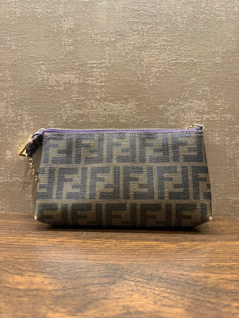 Fendi ダークブラウン グレー ハンドバッグ