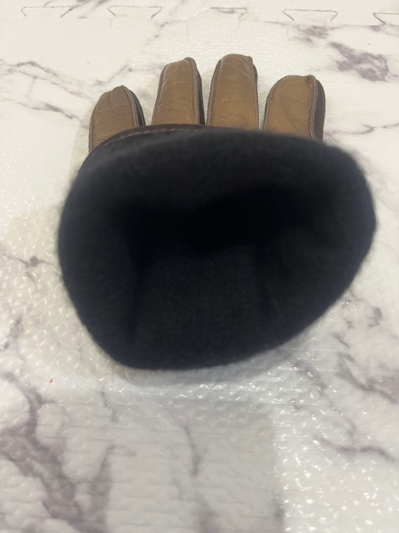 Giorgio Armani ブラウンレザー手袋 Sサイズ