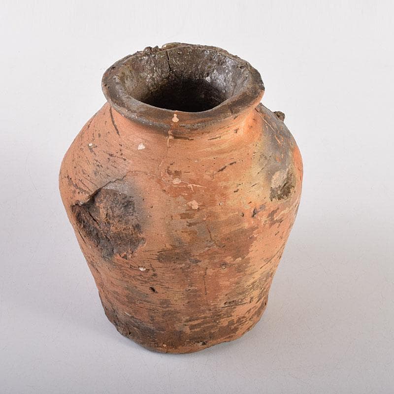 信楽焼　古信楽　蹲（うずくまる）壺　小壺　時代箱　M　R7874C